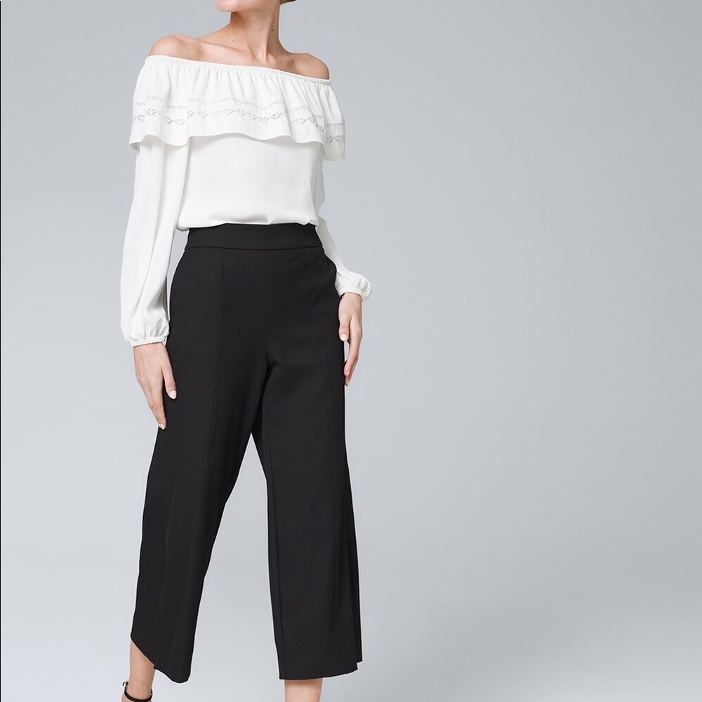 White House Black Market Off the Shoulder White Blouse, Size XXS - Picture 4 of 9
